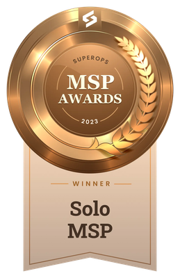 BVTech LLC - 1st Place Solo MSP of the Year Award 2023 by SuperOps MSP Awards — Jordan Polasek BVTech LLC
